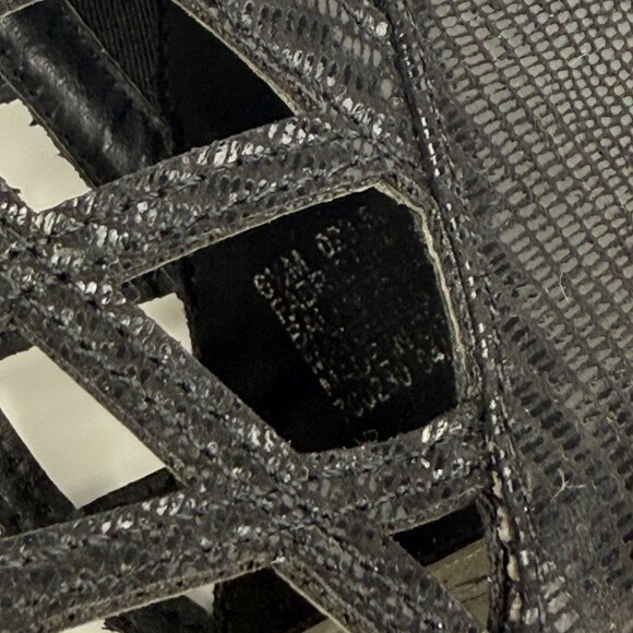 a.n.a Caroline Black Lattice Design Peep Toe High Heel Sandals Black 6.5 - Picture 14 of 14